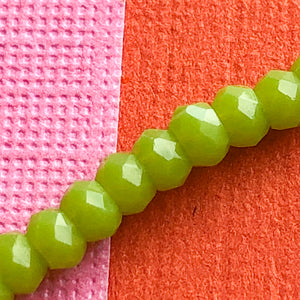 2mm Chartreuse Faceted Chinese Crystal Rondelle Strand