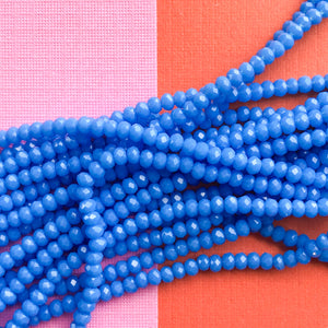 3mm Cornflower Blue Faceted Chinese Crystal Strand