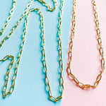 6mm Shiny Gold Paperclip Chain