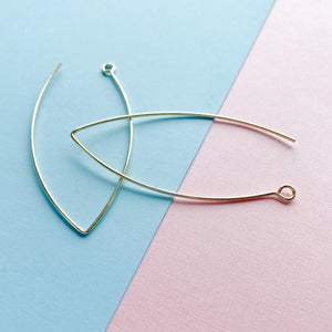 60mm Gold Crescent Ear Wire - 1 pair