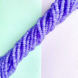 8mm Violet Smooth Dyed Jade Rondelle Strand
