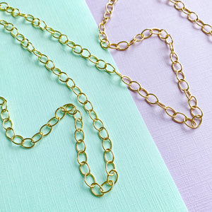 
                
                    Load image into Gallery viewer, 5mm Shiny Gold Oval Cable Chain
                
            