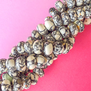 13mm Mosaic Composite Howlite Rondelles Strand