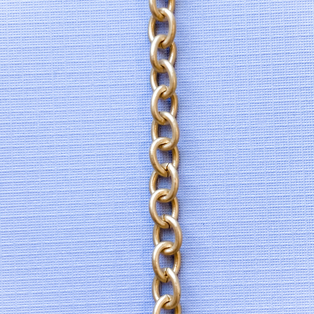 8mm Brushed Gold Cable Link Chain