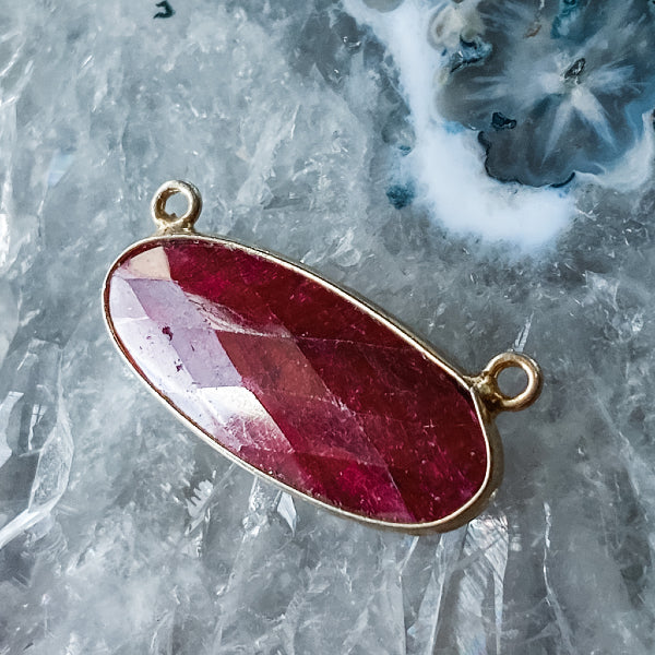 Dyed Red Moonstone Pendant - Christine White Style