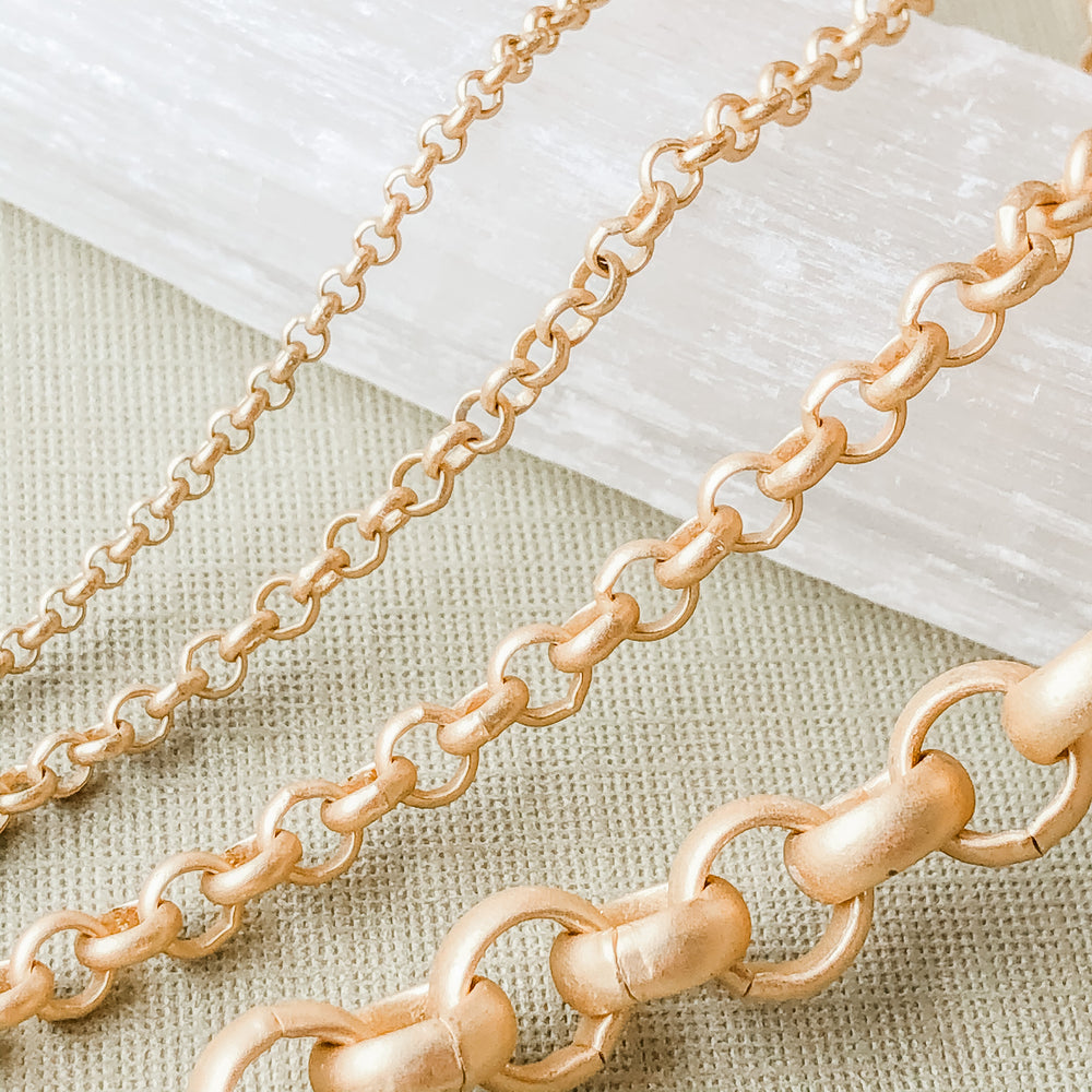 1.8-7mm Brushed Gold Rolo Chain – Beads, Inc.