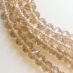 12mm Champange Faceted Chinese Crystal Rondelle Strand