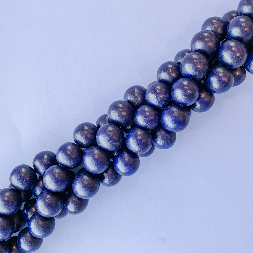 16mm Navy Wood Rounds Strand