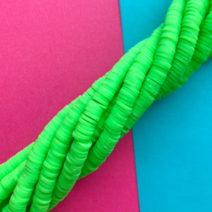 6mm Neon Green Polymer Clay Strand