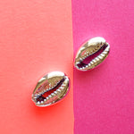 13mm Silver Plated Backless Cowrie Shells - Pack of 2